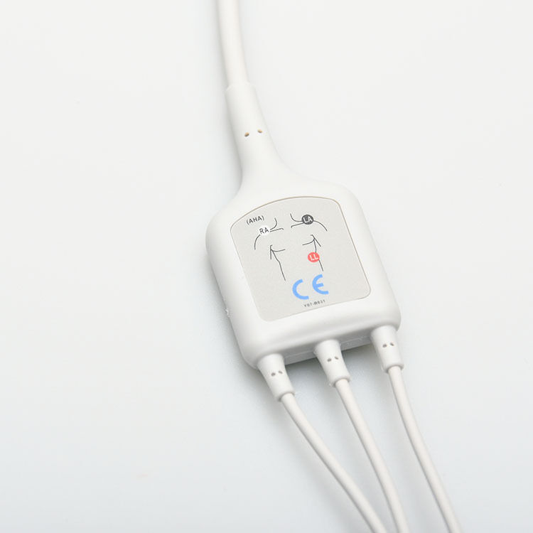 KONTRON7000 Compatible 12-Pin Integrated ECG Lead Cable European Standard Clip-On Three-Lead Medical Consumables CE Certified