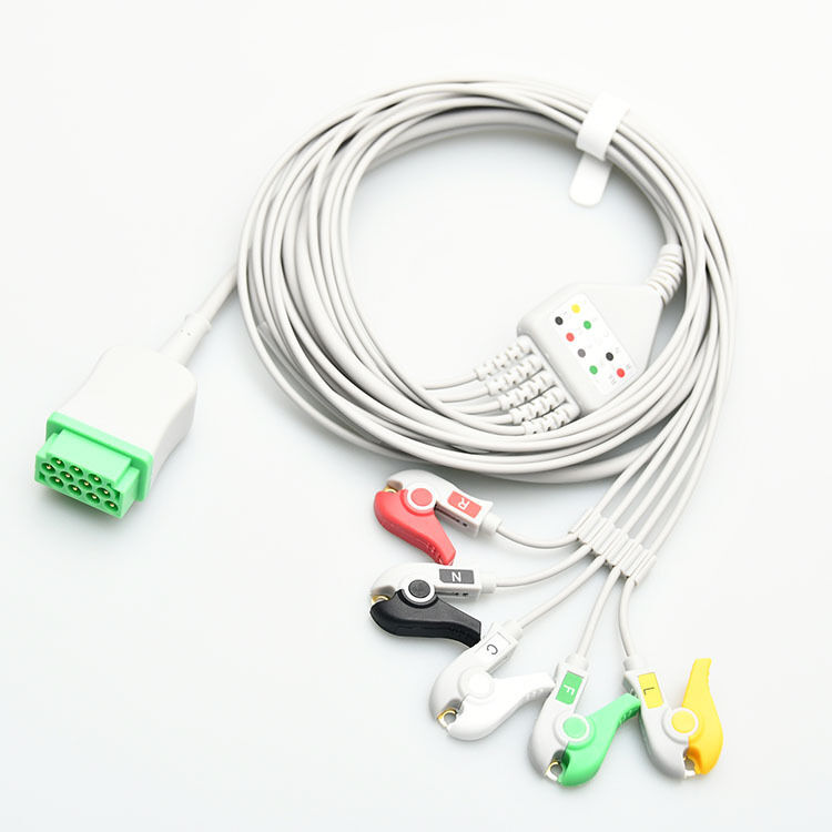 Compatible with DASH PRO3000 ONE PIECE Series 11PIN 3.2m ECG Cable with IEC CLIP TPU and Leads Medical Consumables CE Certified