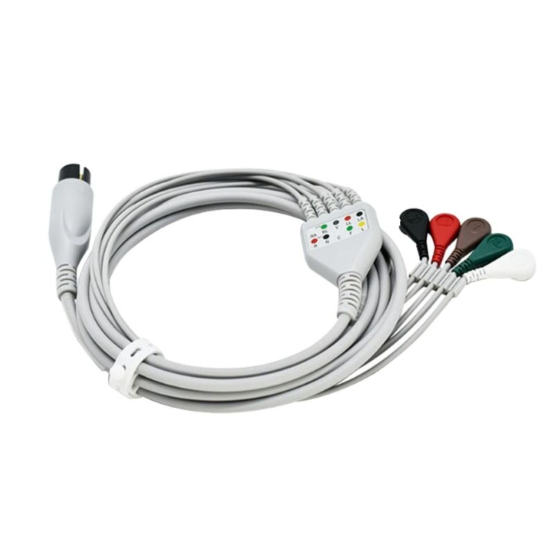 GOLDWAY 1540 6PIN One Piece Series ECG Cable with Leads 3m Length CE Certified Class II Compatible with PM9000 MEC1000