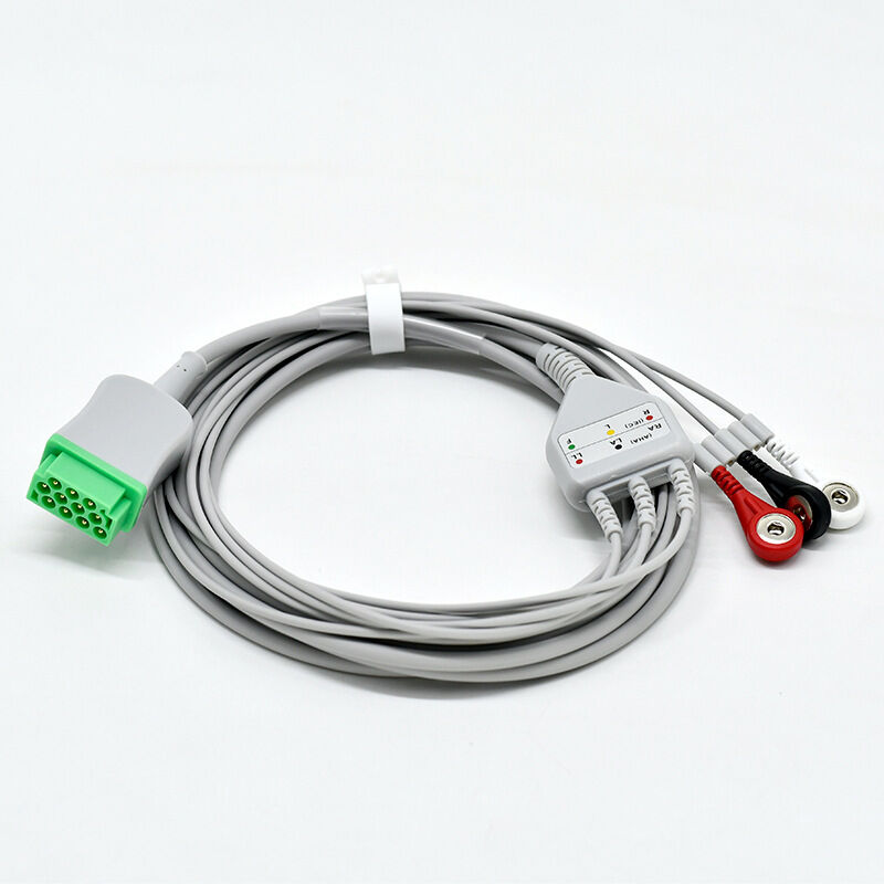 One Piece Series ECG Cable 11 Pin & 3 Leads Medical Consumables Compatible with Dash4000 Model B1-1201S3AZ CE Certified Class I