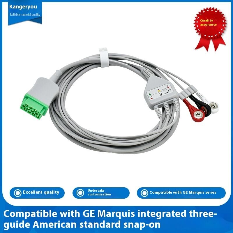 One Piece Series ECG Cable 11 Pin & 3 Leads Medical Consumables Compatible with Dash4000 Model B1-1201S3AZ CE Certified Class I