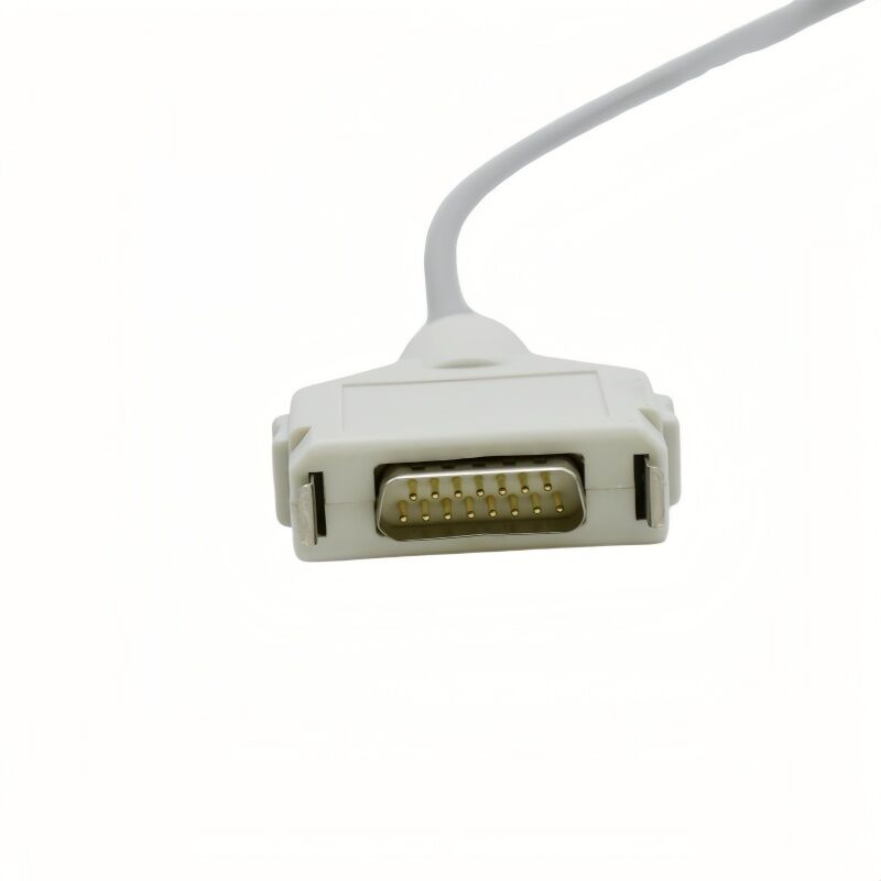 Compatible FUKUDA  FX-3010 4010 2115 DB15 Integrated ECG Cable Ten Leads American Standard Pin Type 4.7K CE Certified Model