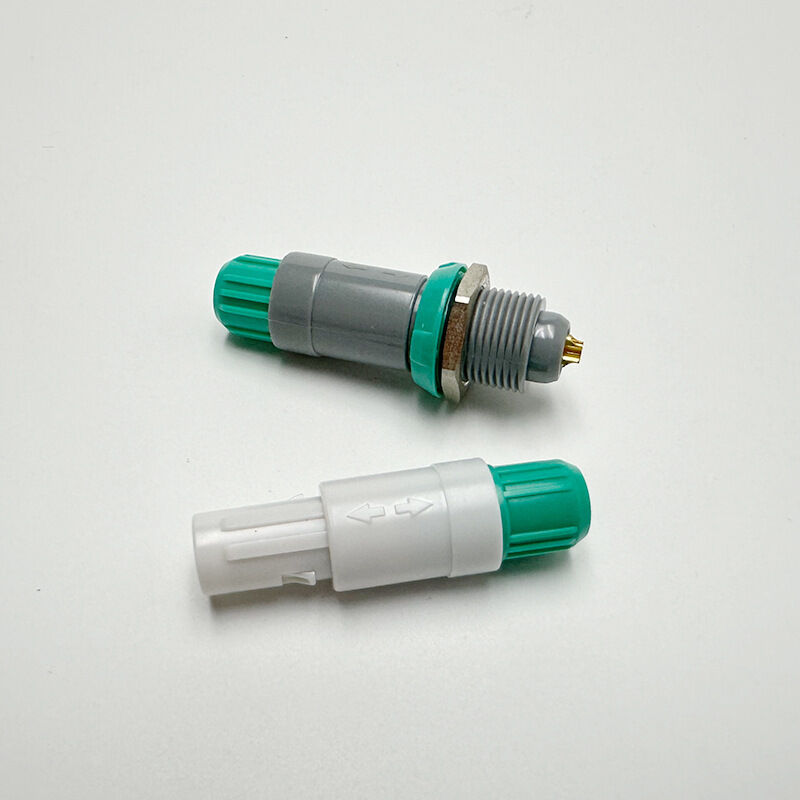 Push-pull Self-locking Alcohol Disinfection Aviation Plug Connector Gray/green Plastic China Manufacturer Can Be Freely