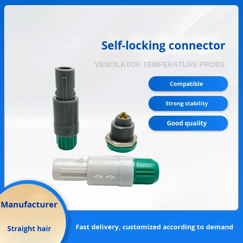 Push-pull Self-locking Alcohol Disinfection Aviation Plug Connector Gray/green Plastic China Manufacturer Can Be Freely