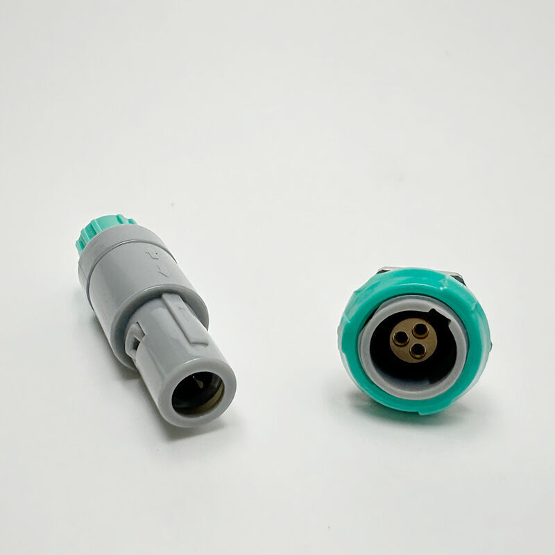 Push-pull Self-locking Alcohol Disinfection Aviation Plug Connector Gray/green Plastic China Manufacturer Can Be Freely