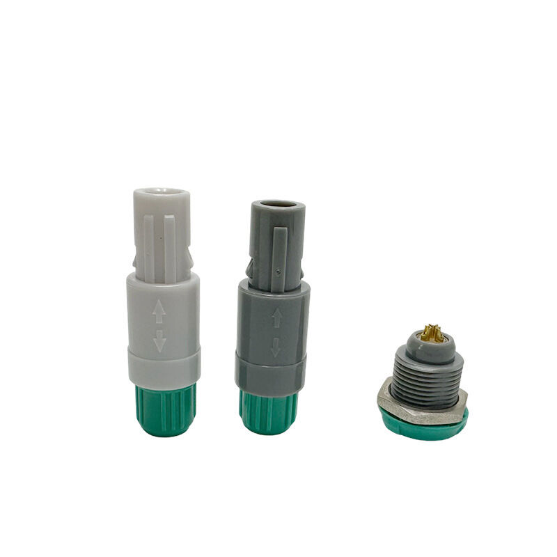 Push-pull Self-locking Alcohol Disinfection Aviation Plug Connector Gray/green Plastic China Manufacturer Can Be Freely