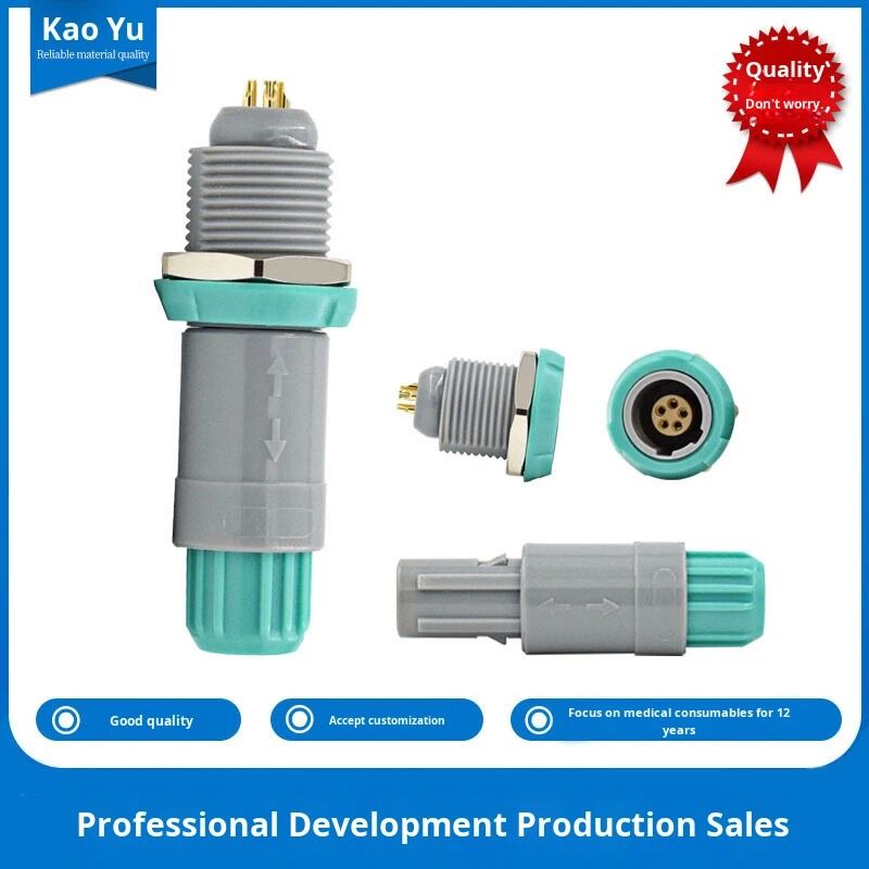 Shenzhen Aviation Plug Plastic 1P5 Core Screw Type Medical Gray/Teal Plug Socket Moisture-Proof 5 Pin Push-Pull Self-Locking