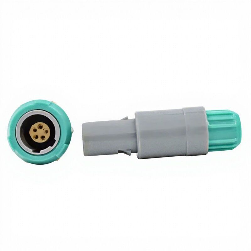 Shenzhen Aviation Plug Plastic 1P5 Core Screw Type Medical Gray/Teal Plug Socket Moisture-Proof 5 Pin Push-Pull Self-Locking