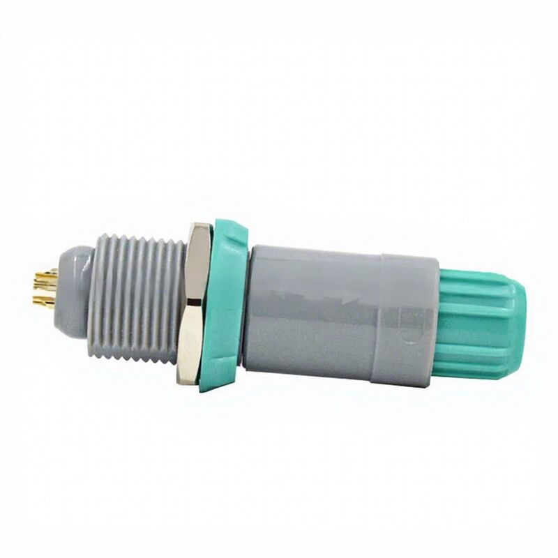 Shenzhen Aviation Plug Plastic 1P5 Core Screw Type Medical Gray/Teal Plug Socket Moisture-Proof 5 Pin Push-Pull Self-Locking