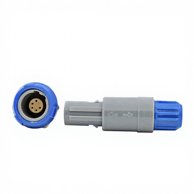 Monitor Blood Oxygen 6-pin Double-slot 40-degree Circular Medical Waterproof Connector Plug Socket Gray/Blue 3-year Shelf Life