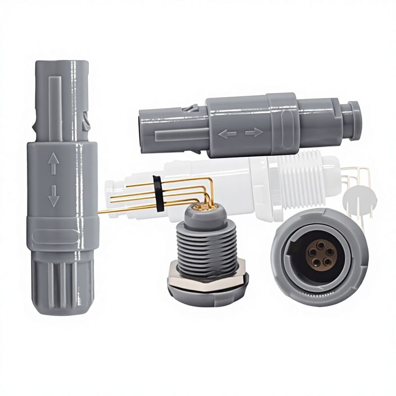 PCB Board Mount 1P 90-Degree Long-Bend Pin Socket Plastic Plug&Play Self-Locking Connector Male/Female Gray Made China Alcohol