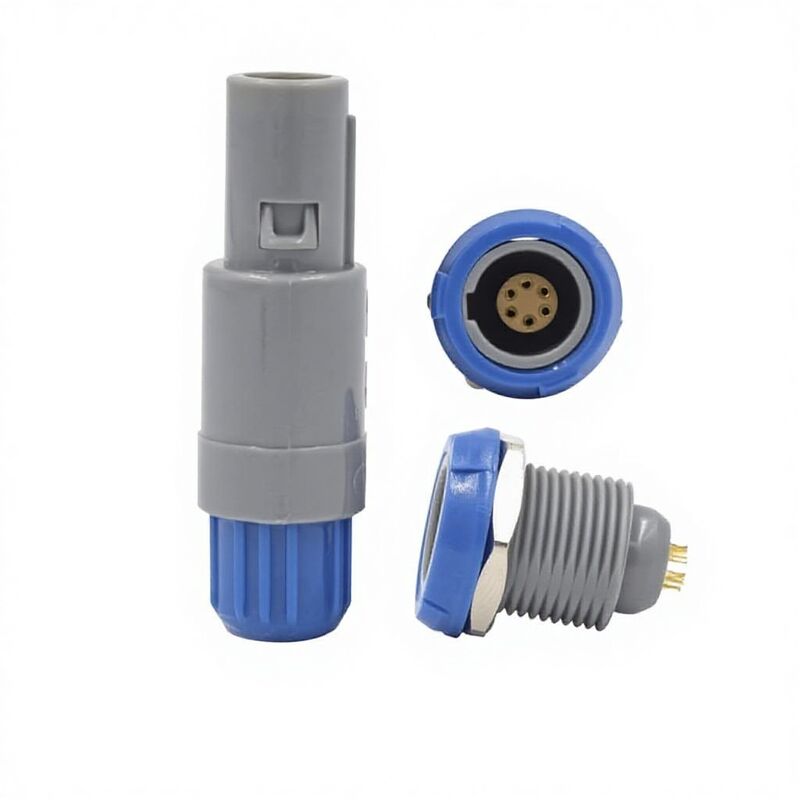 Fast Plugging Self-Locking Aviation Plug 6-Pin Socket Male Female Gray Blue China
