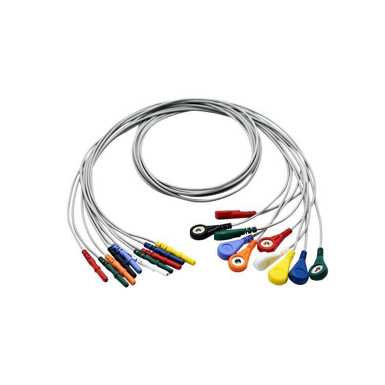 Holter Dynamic Electrocardiogram Machine Recording Ten-Lead TPU Material Alcohol Disinfection 0.9M Length Wire D Type Medical