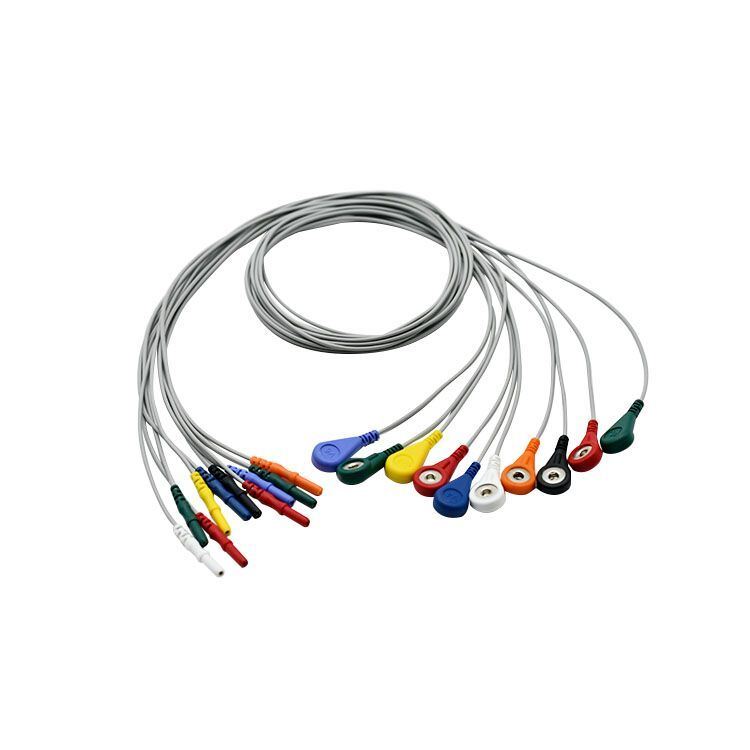 Holter Dynamic Electrocardiogram Machine Recording Ten-Lead TPU Material Alcohol Disinfection 0.9M Length Wire D Type Medical