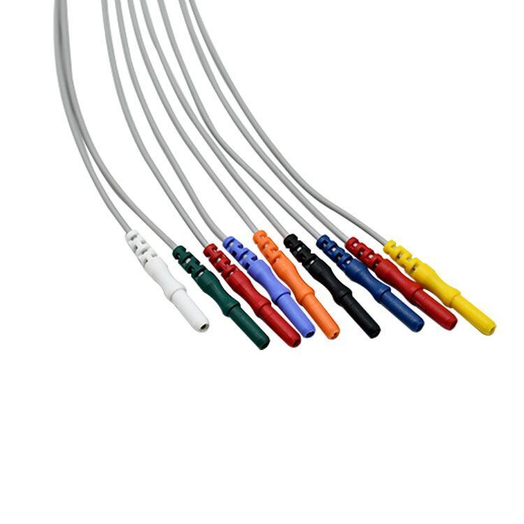 Holter Dynamic Electrocardiogram Machine Recording Ten-Lead TPU Material Alcohol Disinfection 0.9M Length Wire D Type Medical