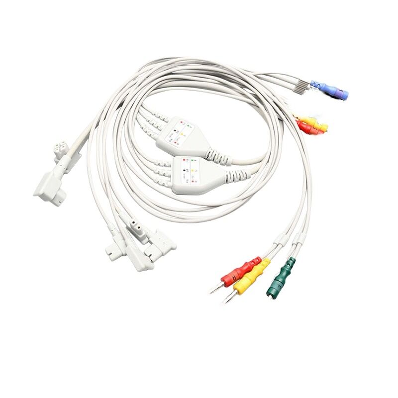 10-Lead 4.0 Banana Plug ECG Lead Wires Medical Consumables Compatible with TC30 TC50 TC70 Machines