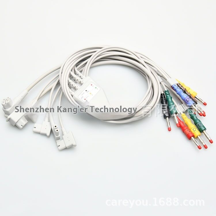 10-Lead 4.0 Banana Plug ECG Lead Wires Medical Consumables Compatible with TC30 TC50 TC70 Machines