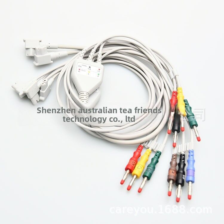 10-Lead 4.0 Banana Plug ECG Lead Wires Medical Consumables Compatible with TC30 TC50 TC70 Machines
