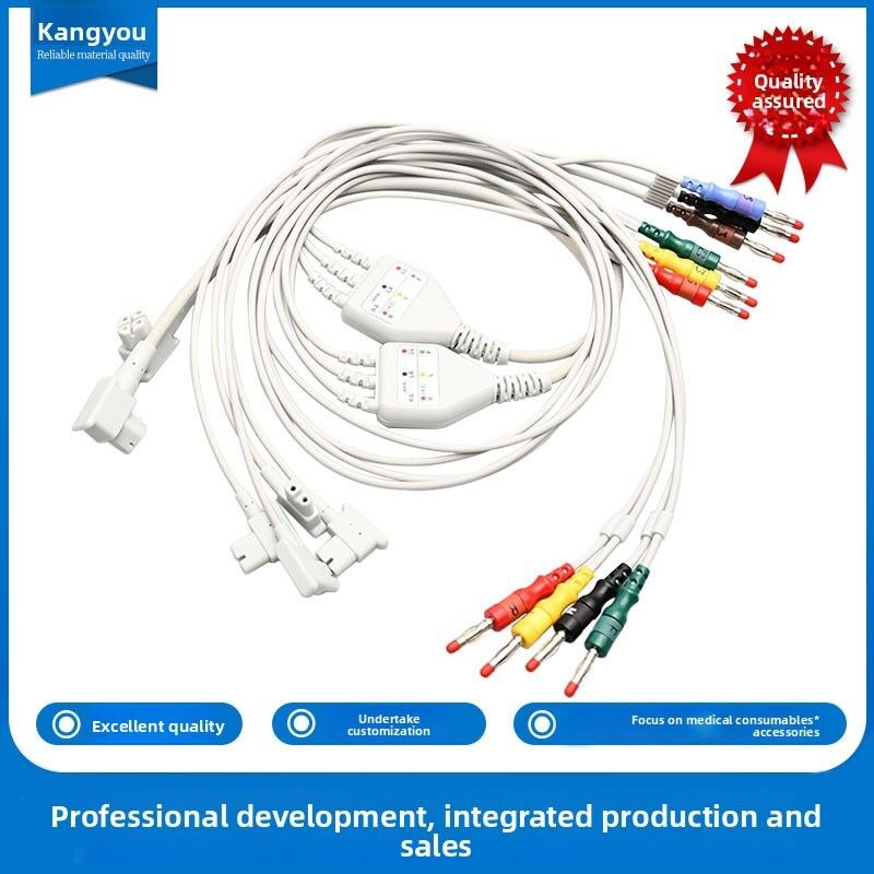 10-Lead 4.0 Banana Plug ECG Lead Wires Medical Consumables Compatible with TC30 TC50 TC70 Machines