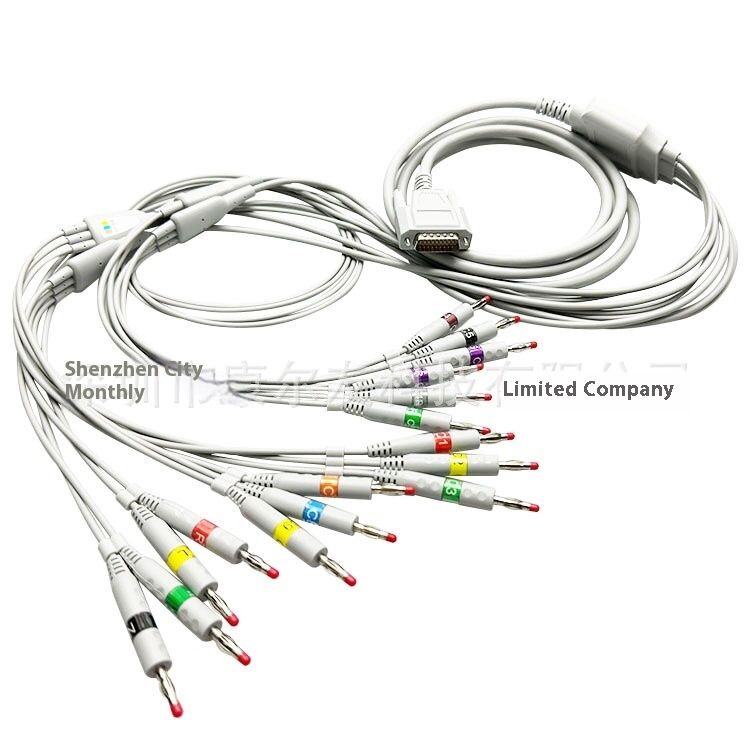 MAC1800 Compatible KD3-VB12I 26PIN 18 Lead Grey 1.1m ECG Machine Cable Medical Consumables CE Certified