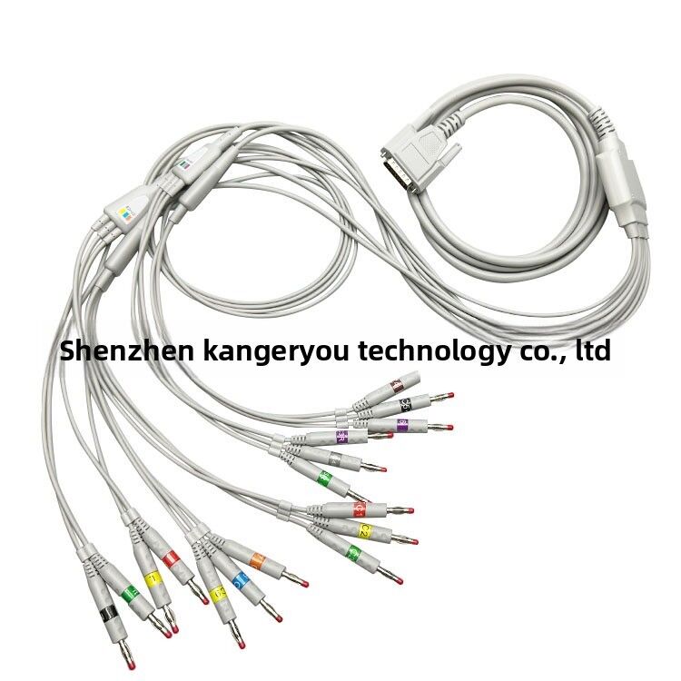 MAC1800 Compatible KD3-VB12I 26PIN 18 Lead Grey 1.1m ECG Machine Cable Medical Consumables CE Certified