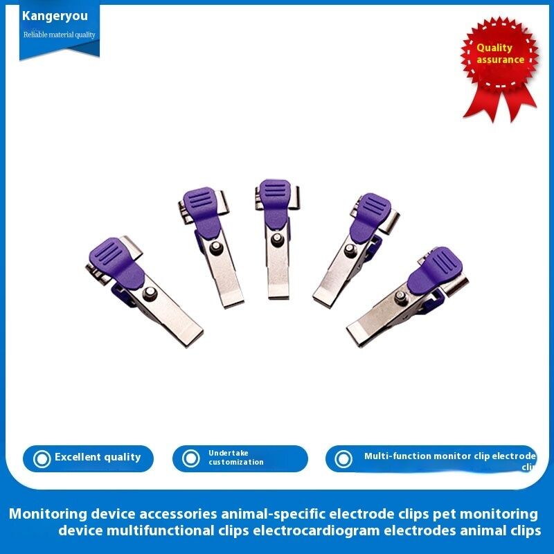 Universal Reusable Veterinary ECG/EKG Electrode Clip 3mm/4mm Sizes Compatible Essential Medical Consumable Animal ECG Monitoring