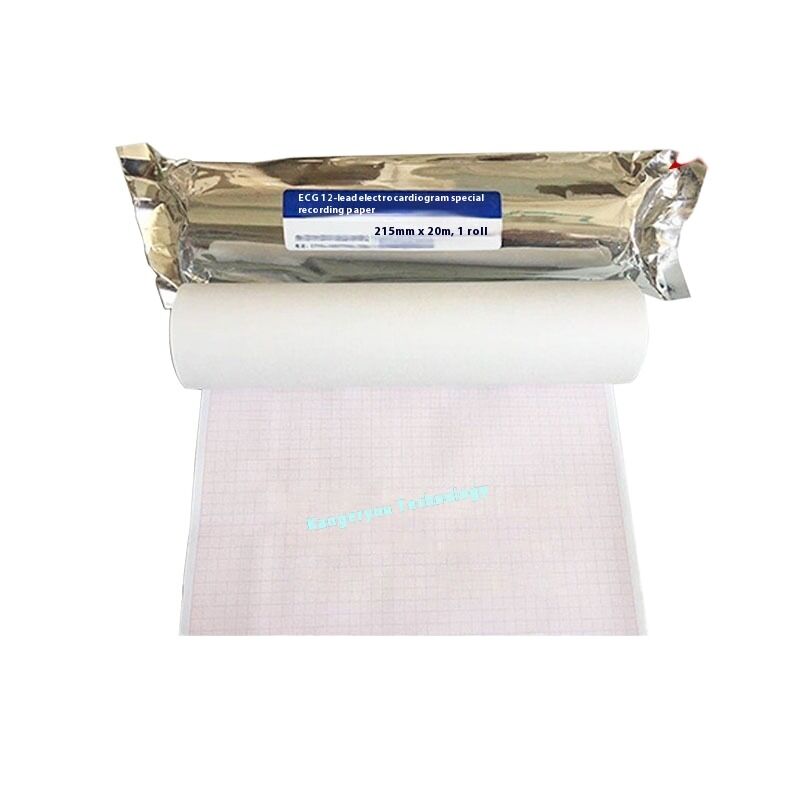 Kangeryou 12-Lead ECG Thermal Printing Paper 215mm*20m Special Recording Class I 3-Year Shelf Life Manual Power Source