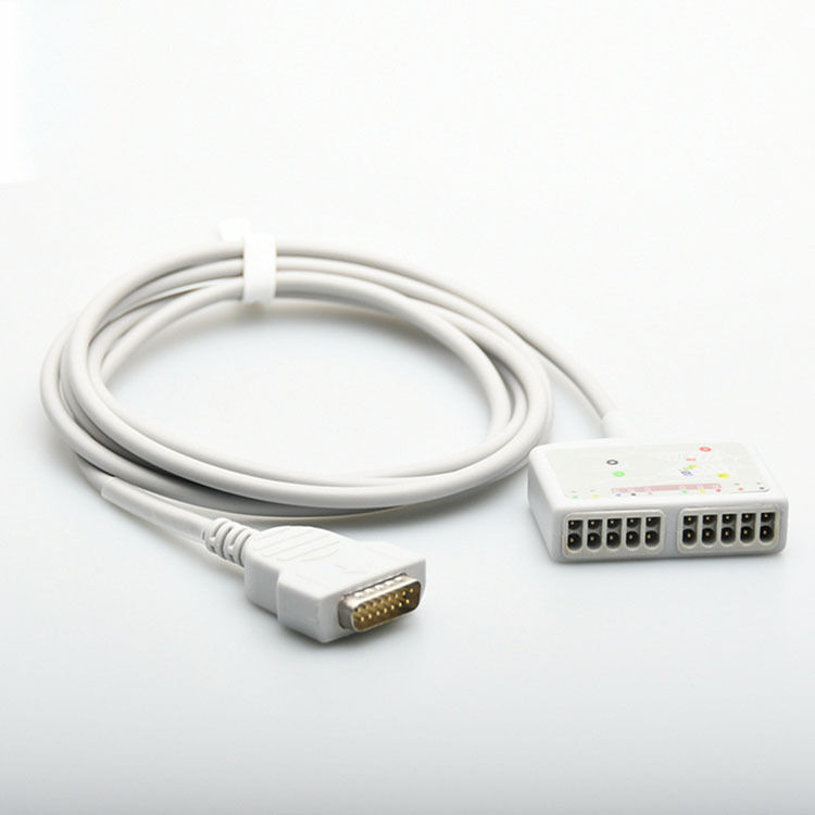 European Standard Ten-Lead ECG Main Cable Model KD2-1201Q10I 2.7m Compatible Marquette 1200 Alcohol Medical Consumables CE