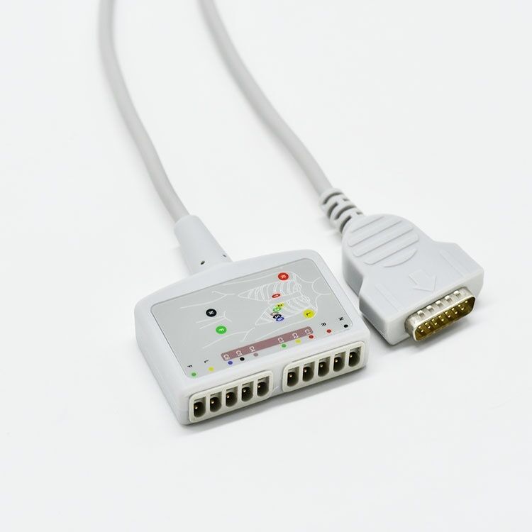 European Standard Ten-Lead ECG Main Cable Model KD2-1201Q10I 2.7m Compatible Marquette 1200 Alcohol Medical Consumables CE