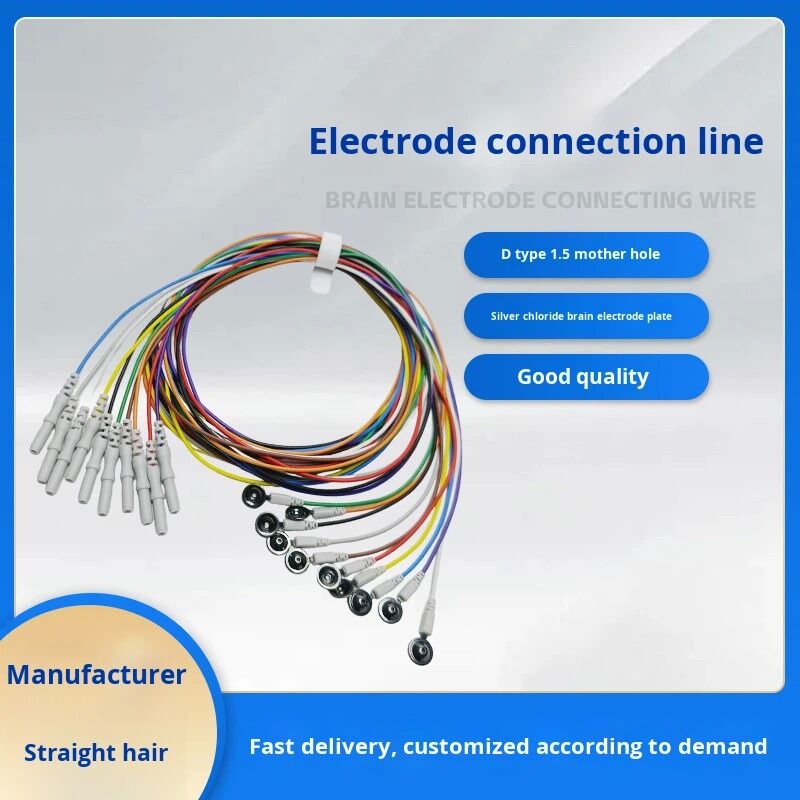 D-type 1.5 Female Hole Multicolor Silver Chloride Alcohol Disinfecting EEG Electrode Disc Digital Electronic Massager Universal