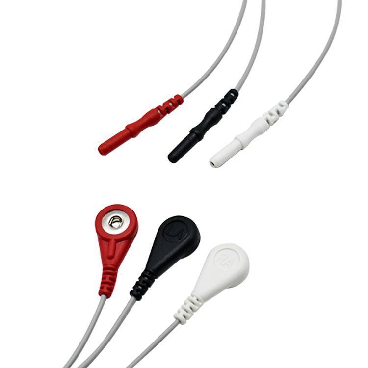 OEM D Type 3 Lead Dynamic Electrocardiograph Machine Recording Box 3 Lead Wire Buckle ECG Connection Medical Consumables