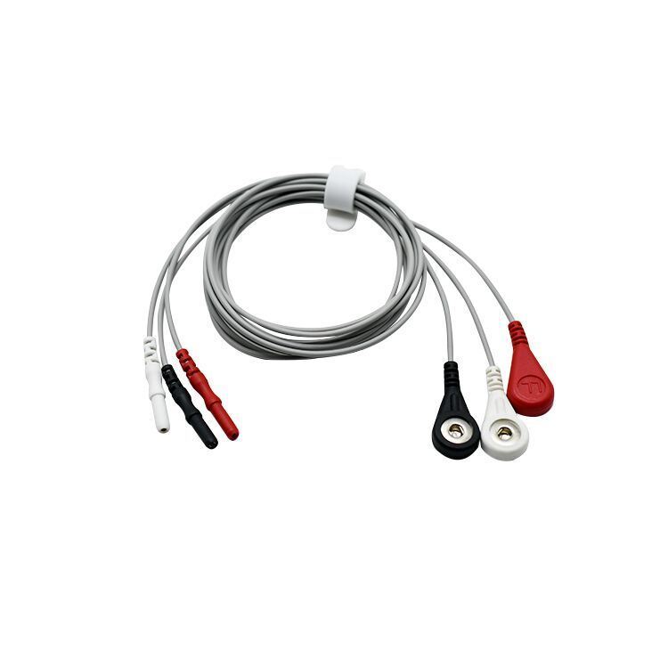 OEM D Type 3 Lead Dynamic Electrocardiograph Machine Recording Box 3 Lead Wire Buckle ECG Connection Medical Consumables