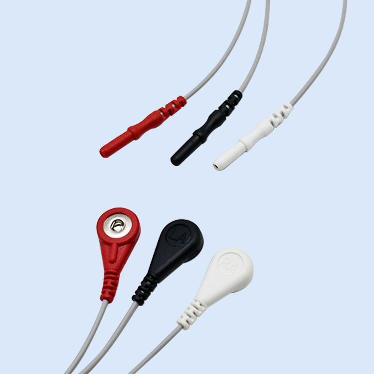 OEM D Type 3 Lead Dynamic Electrocardiograph Machine Recording Box 3 Lead Wire Buckle ECG Connection Medical Consumables