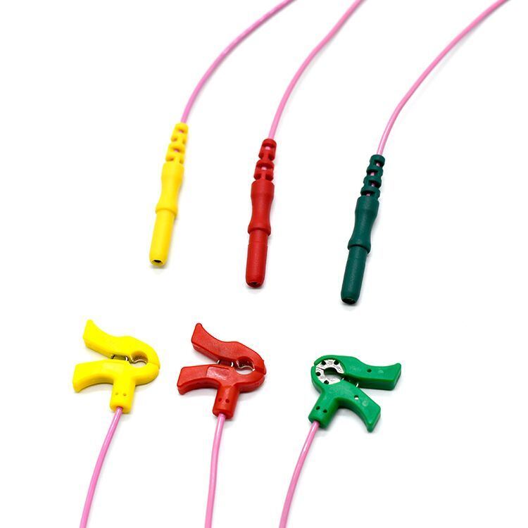 Professional Medical Consumables D Type Newborn Electrode Clip Wire Mini ECG Lead Wires for Newborns