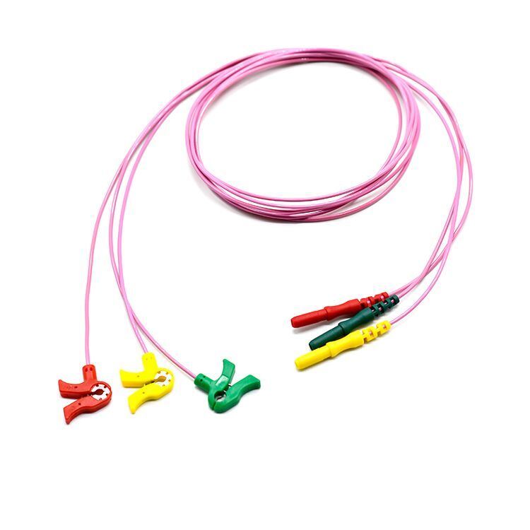 Professional Medical Consumables D Type Newborn Electrode Clip Wire Mini ECG Lead Wires for Newborns