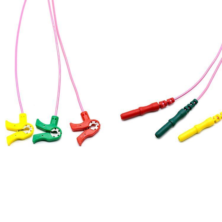 Professional Medical Consumables D Type Newborn Electrode Clip Wire Mini ECG Lead Wires for Newborns