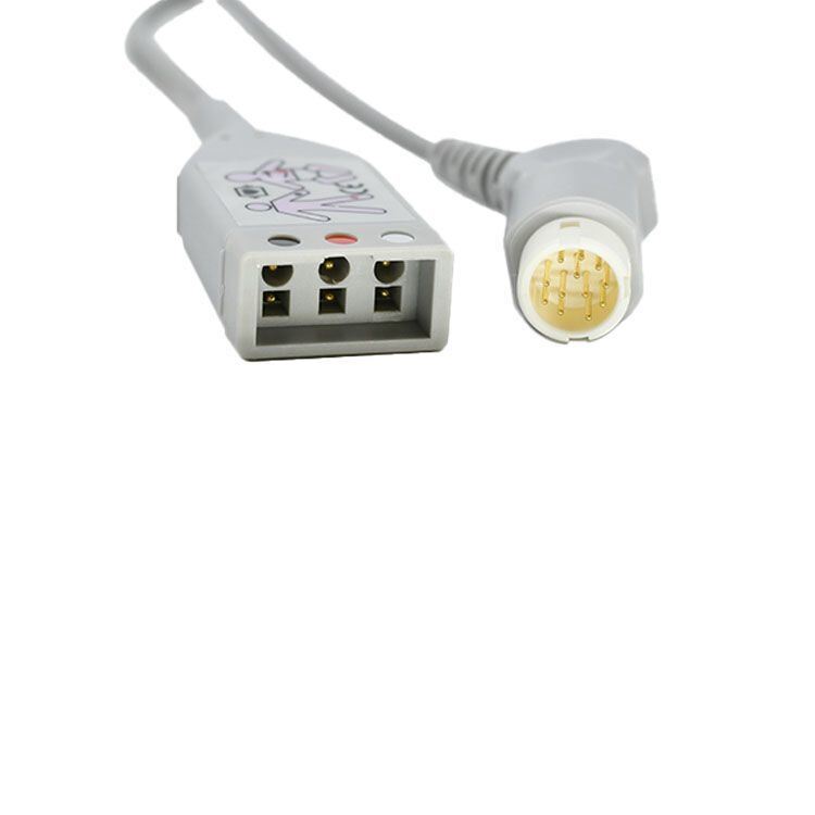 OEM High Quality 12 Pin Three Lead Class I ECG Main Cable TPU Outer Cover 5.0mm 2.5M Length 1K Resistor Medical Consumables