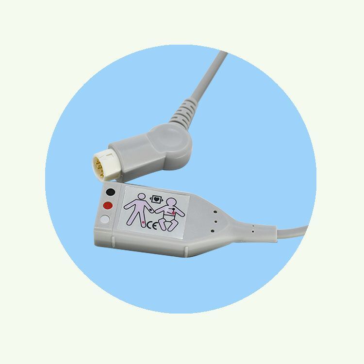 Manufacturer's 3-Lead ECG Trunk Cable TPU Material Adult Connection Lead Wire Compatible Medical Consumables