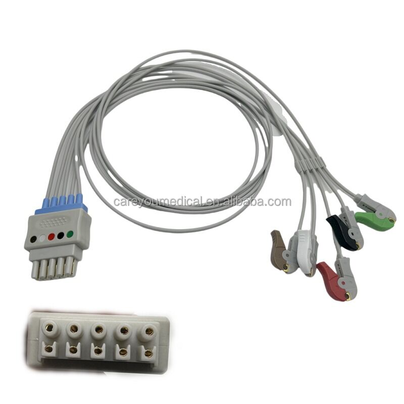 PRO1000 Five-Conductor Clip-Type Split ECG Monitor Lead Patient End Medical Consumables
