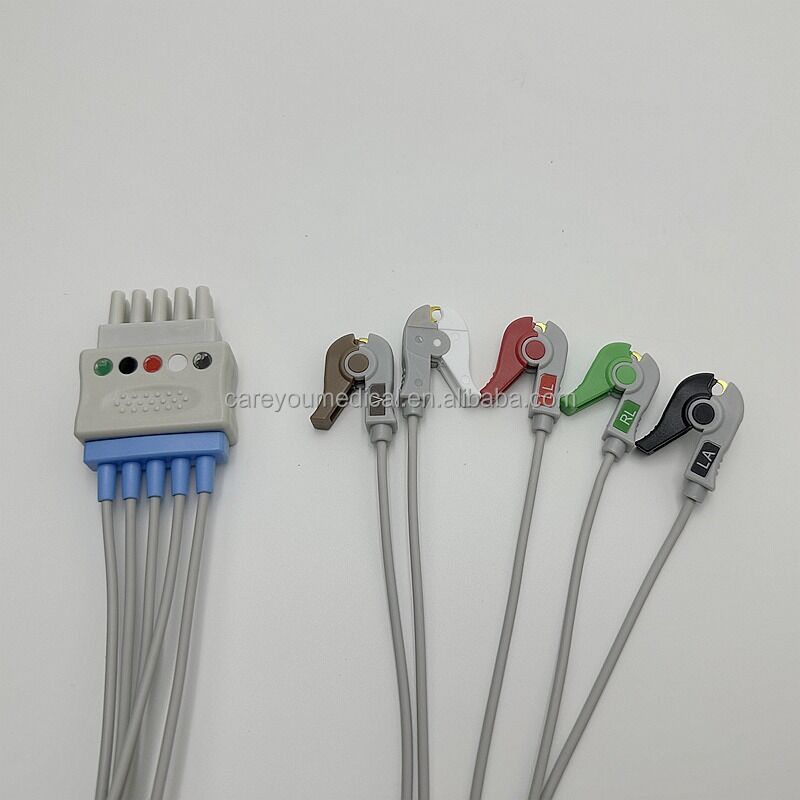 PRO1000 Five-Conductor Clip-Type Split ECG Monitor Lead Patient End Medical Consumables