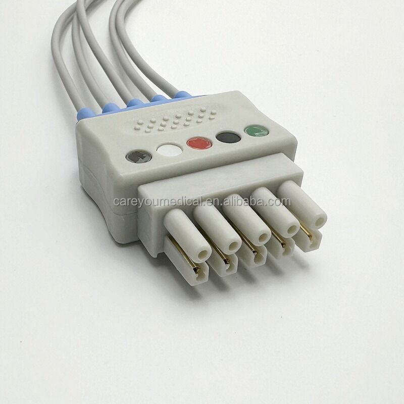 PRO1000 Five-Conductor Clip-Type Split ECG Monitor Lead Patient End Medical Consumables