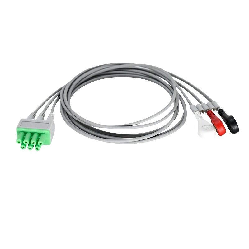 Medical Consumables Three Conductor AHA and IEC ECG Wires Compatible with Tms-6016 Telemetry Monitoring System