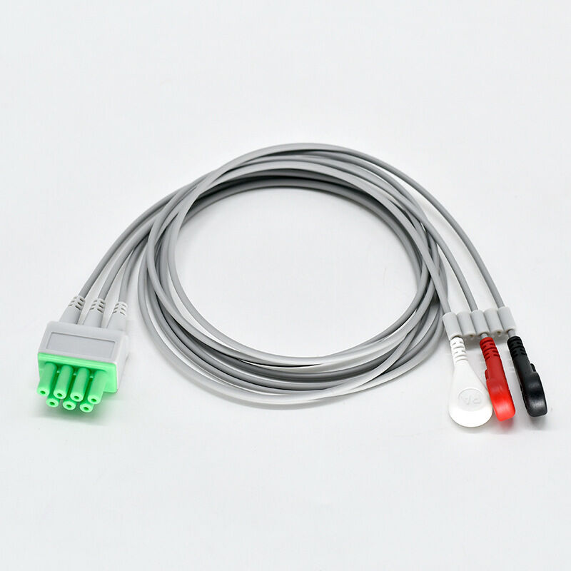 Medical Consumables Three Conductor AHA and IEC ECG Wires Compatible with Tms-6016 Telemetry Monitoring System