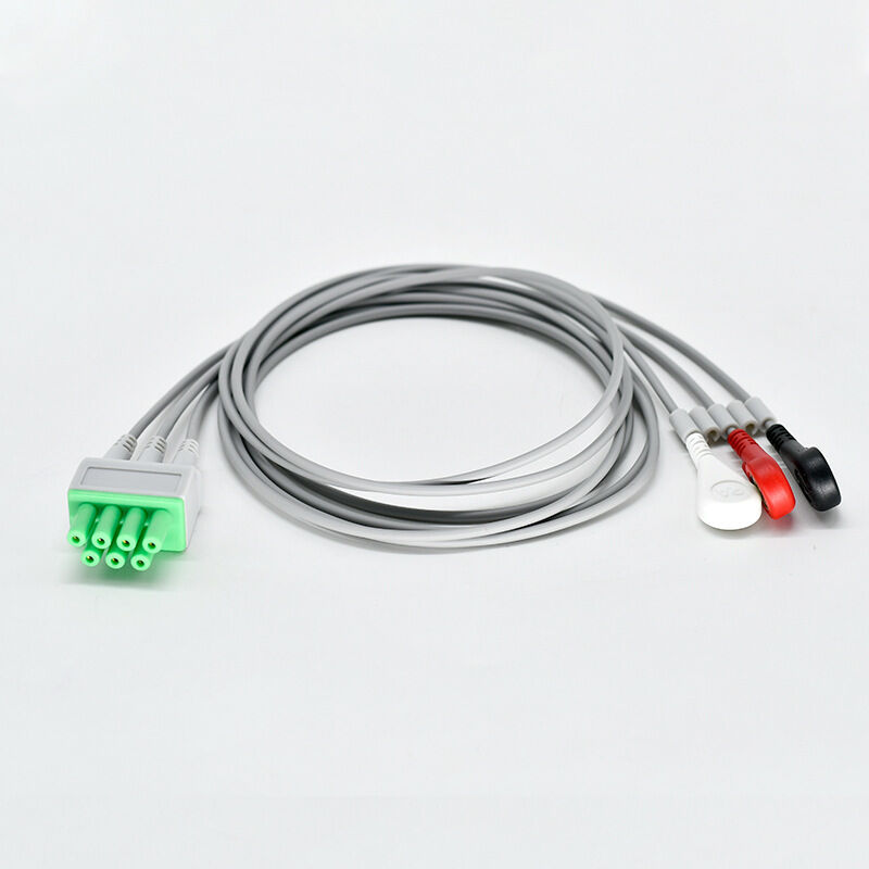 Medical Consumables Three Conductor AHA and IEC ECG Wires Compatible with Tms-6016 Telemetry Monitoring System