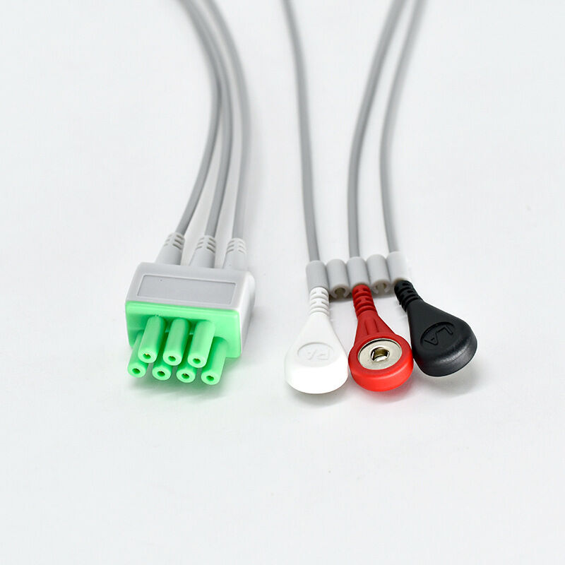 Medical Consumables Three Conductor AHA and IEC ECG Wires Compatible with Tms-6016 Telemetry Monitoring System