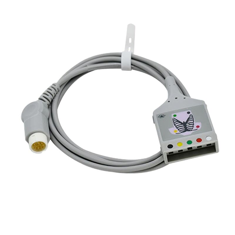 ECG Main Cable 12-Pin Five-Lead European Standard Compatible Medical Consumables CE Certified Class I 2.5m for 78352C 7834C
