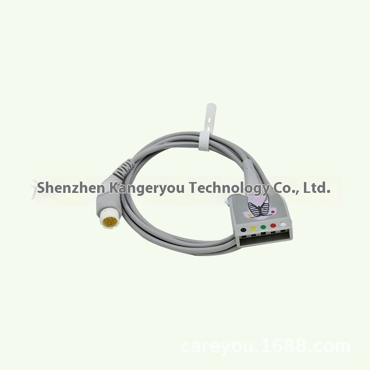 ECG Main Cable 12-Pin Five-Lead European Standard Compatible Medical Consumables CE Certified Class I 2.5m for 78352C 7834C