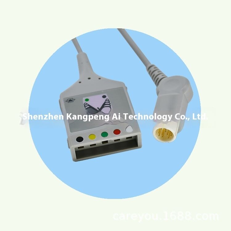 ECG Main Cable 12-Pin Five-Lead European Standard Compatible Medical Consumables CE Certified Class I 2.5m for 78352C 7834C