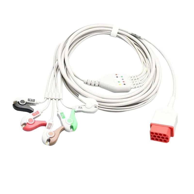 Korea Bionet BM5 Compatible Integrated Five Lead American Standard ECG Lead Wire Clip on Medical Consumables