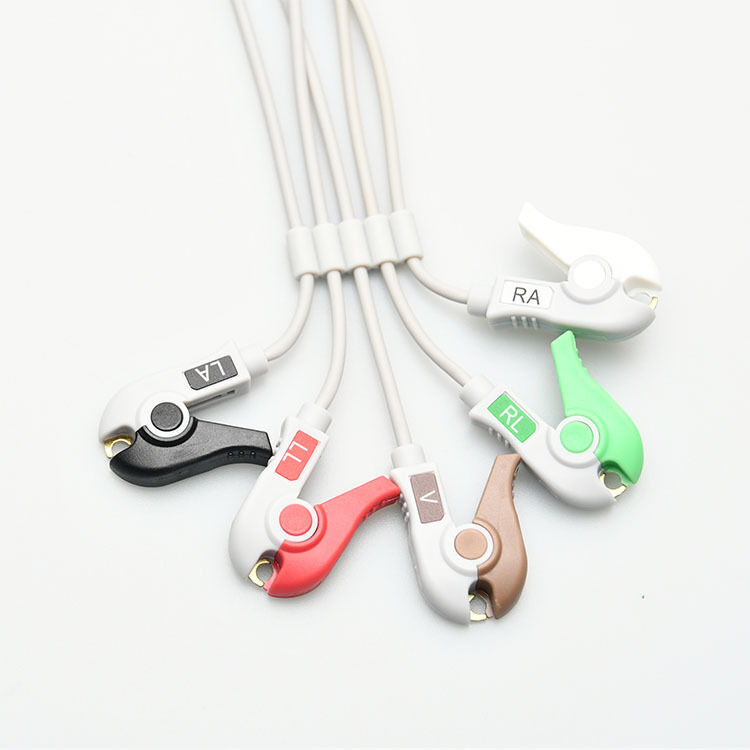 Korea Bionet BM5 Compatible Integrated Five Lead American Standard ECG Lead Wire Clip on Medical Consumables